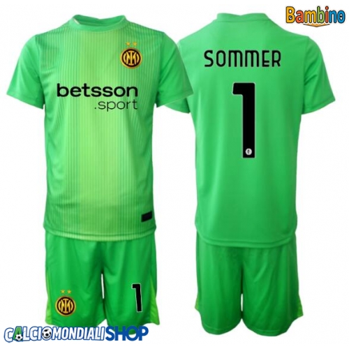 Maglie da calcio Inter Milan Yann Sommer #1 Portiere Terza Maglia Bambino 2025-26 Manica Corta + Pantaloni corti)